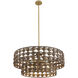 Silencio 7 Light 30 inch Riviera Brass Pendant Ceiling Light