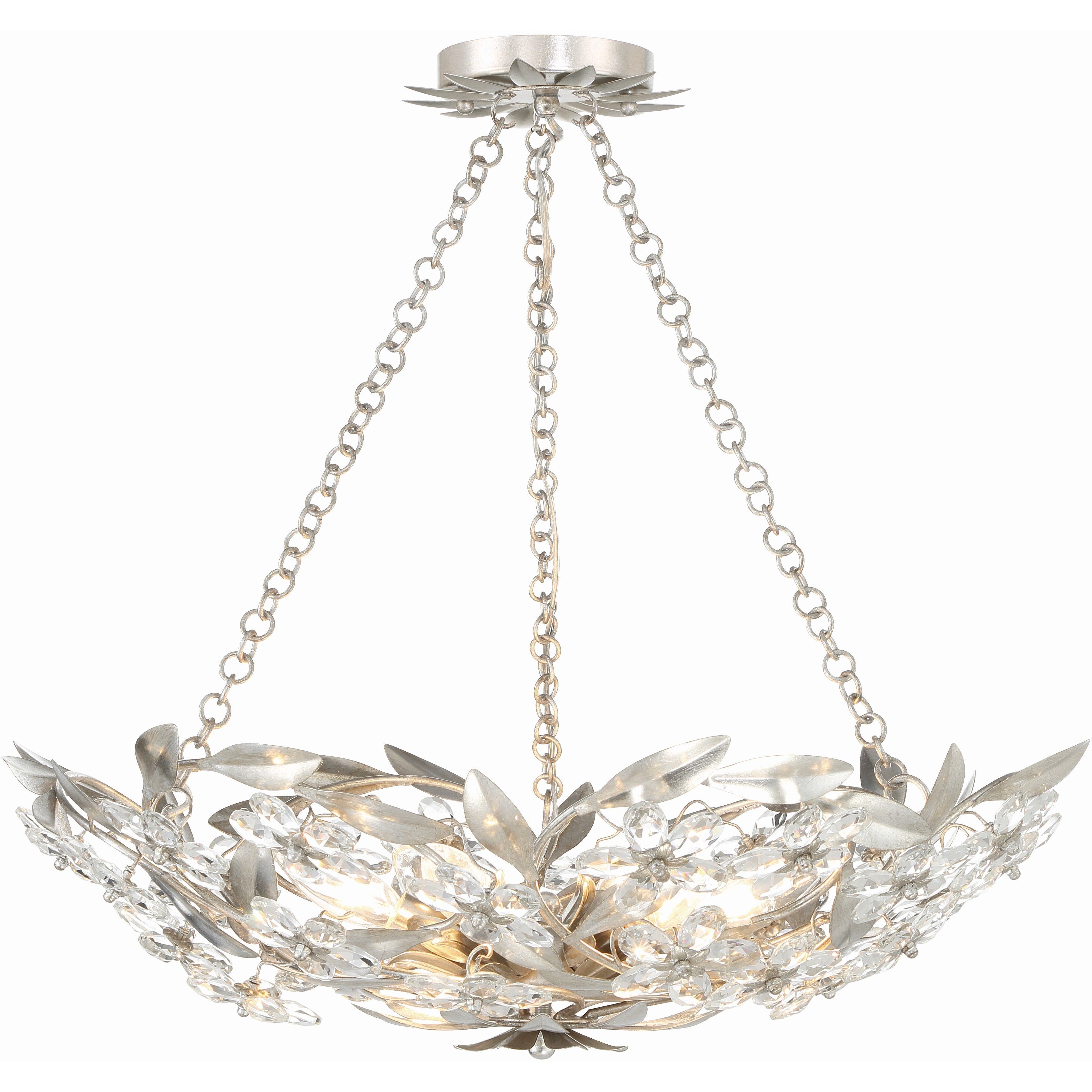 Marselle 6 Light 24 inch Antique Silver Chandelier Ceiling Light