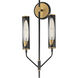 Regent Wall Sconce Wall Light in Black and Antique Brass