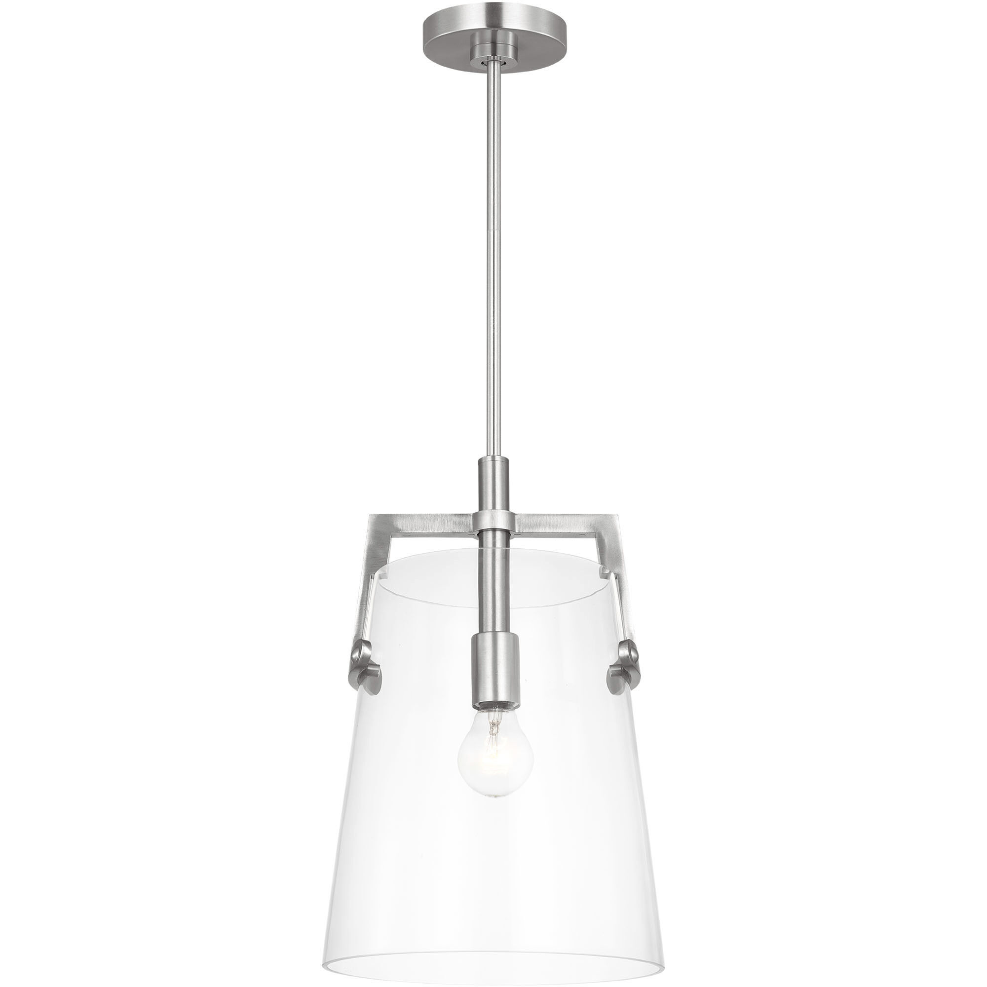 Drew & Jonathan Crofton 1 Light 10.25 inch Brushed Nickel Pendant Ceiling Light, Medium