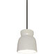 Radiance Collection LED 8 inch Gloss White with Brushed Nickel Pendant Ceiling Light