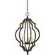 Howell 3 Light 13 inch Iron and Antique Gold Pendant Ceiling Light