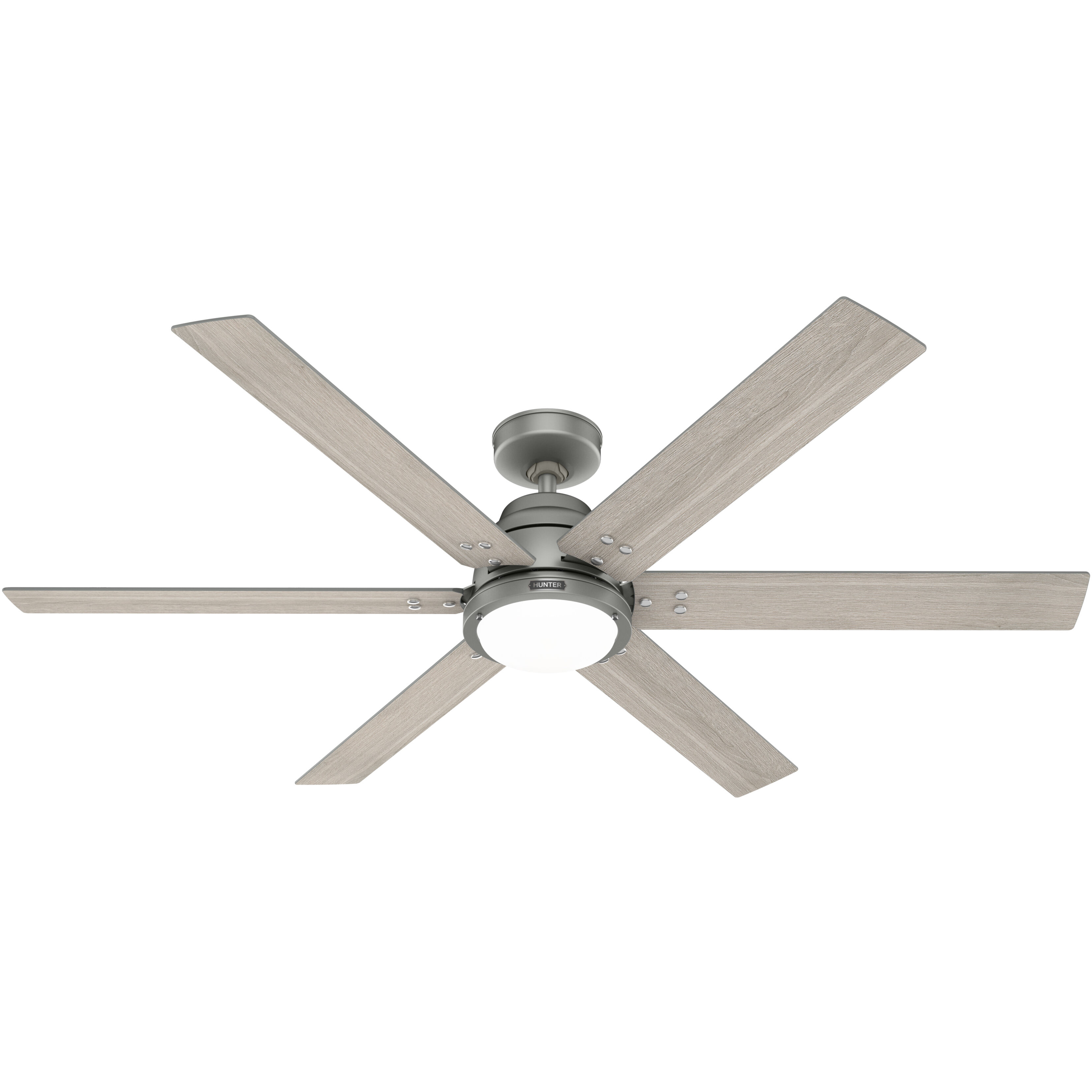 Gravity 60 inch Matte Silver with Light Gray Oak Blades Ceiling Fan