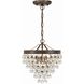 Calypso 3 Light 13 inch Vibrant Bronze Mini Chandelier Ceiling Light