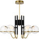 Avroko Crosby LED 29.5 inch Glossy Black/Natural Brass Chandelier Ceiling Light in 120V, Integrated LED