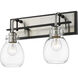 Kraken 2 Light 16 inch Matte Black and Brushed Nickel Wall Sconce Wall Light
