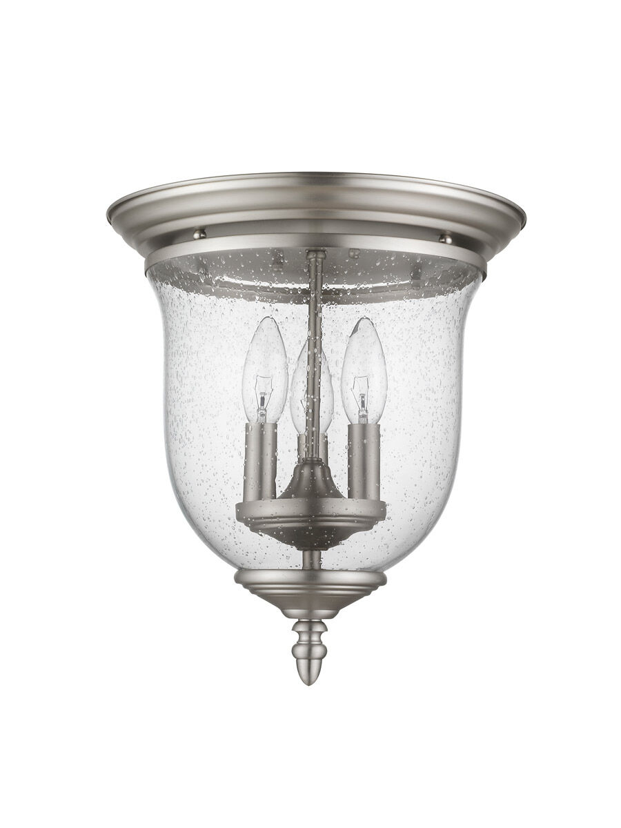 Legacy 3 Light 12 inch Brushed Nickel Flush Mount Ceiling Light