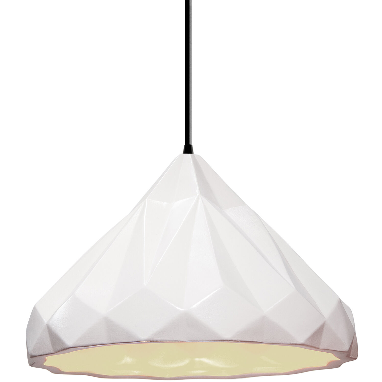 Radiance Collection 1 Light 12 inch Matte Black and Gloss White and Black Pendant Ceiling Light
