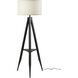 Warren 62 inch 150.00 watt Black Floor Lamp Portable Light, with Shelf