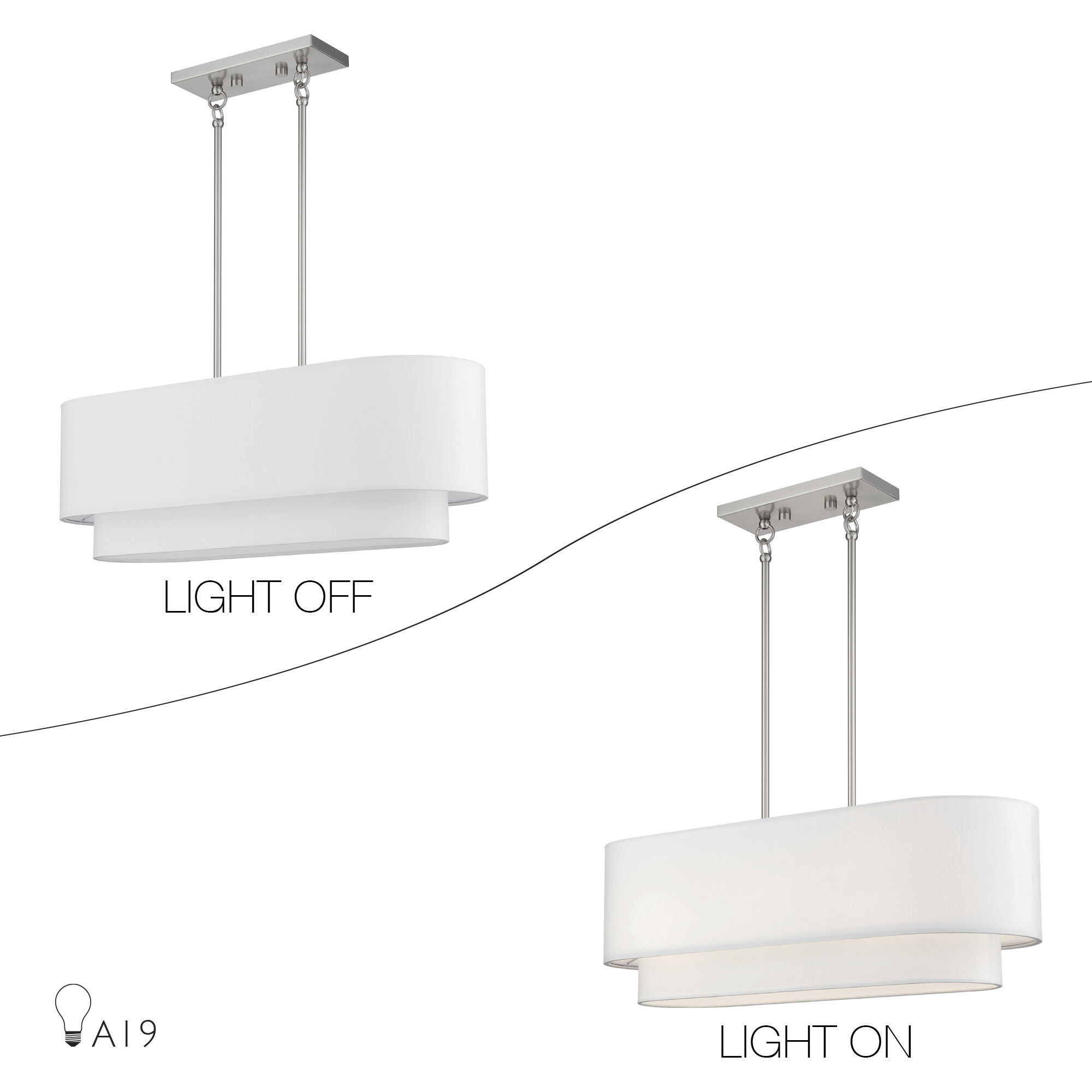 Manorwood 3 Light 30 inch Brushed Nickel Linear Chandelier Ceiling Light