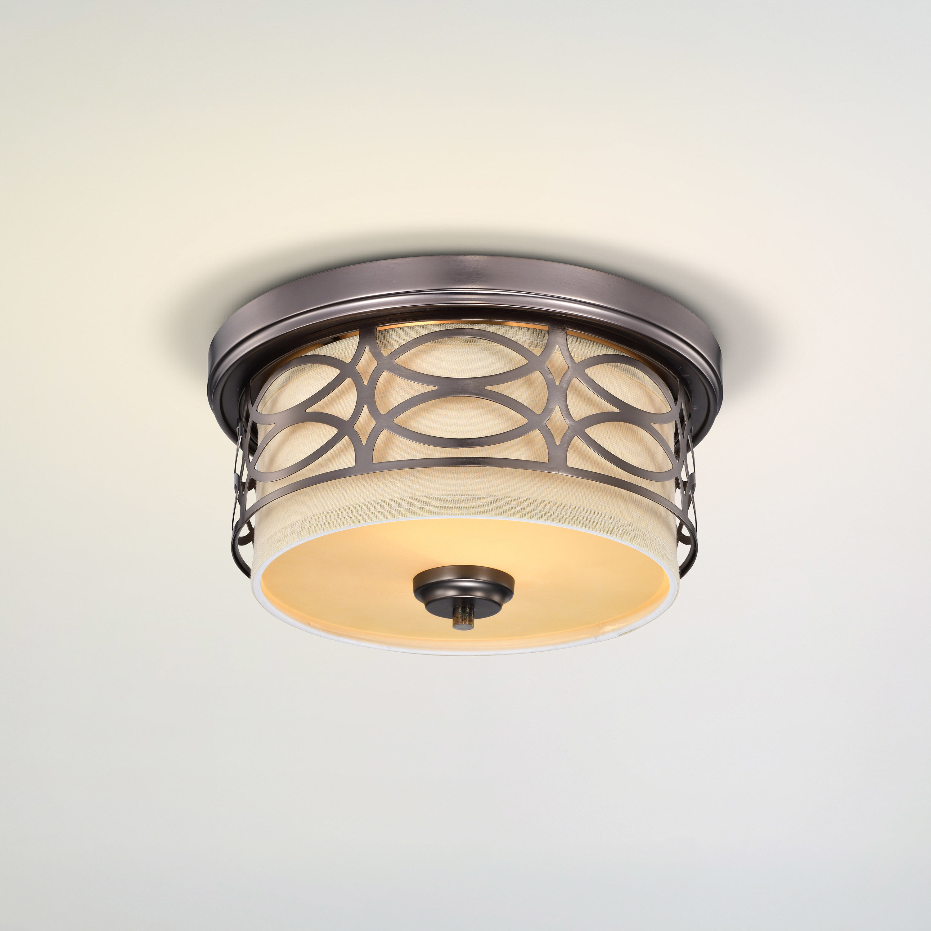 Harlow 2 Light 13.38 inch Hazel Bronze Flush Mount Ceiling Light