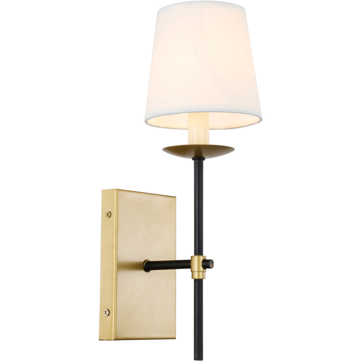 Eclipse 1 Light 4.5 inch Brass and Black Wall sconce Wall Light