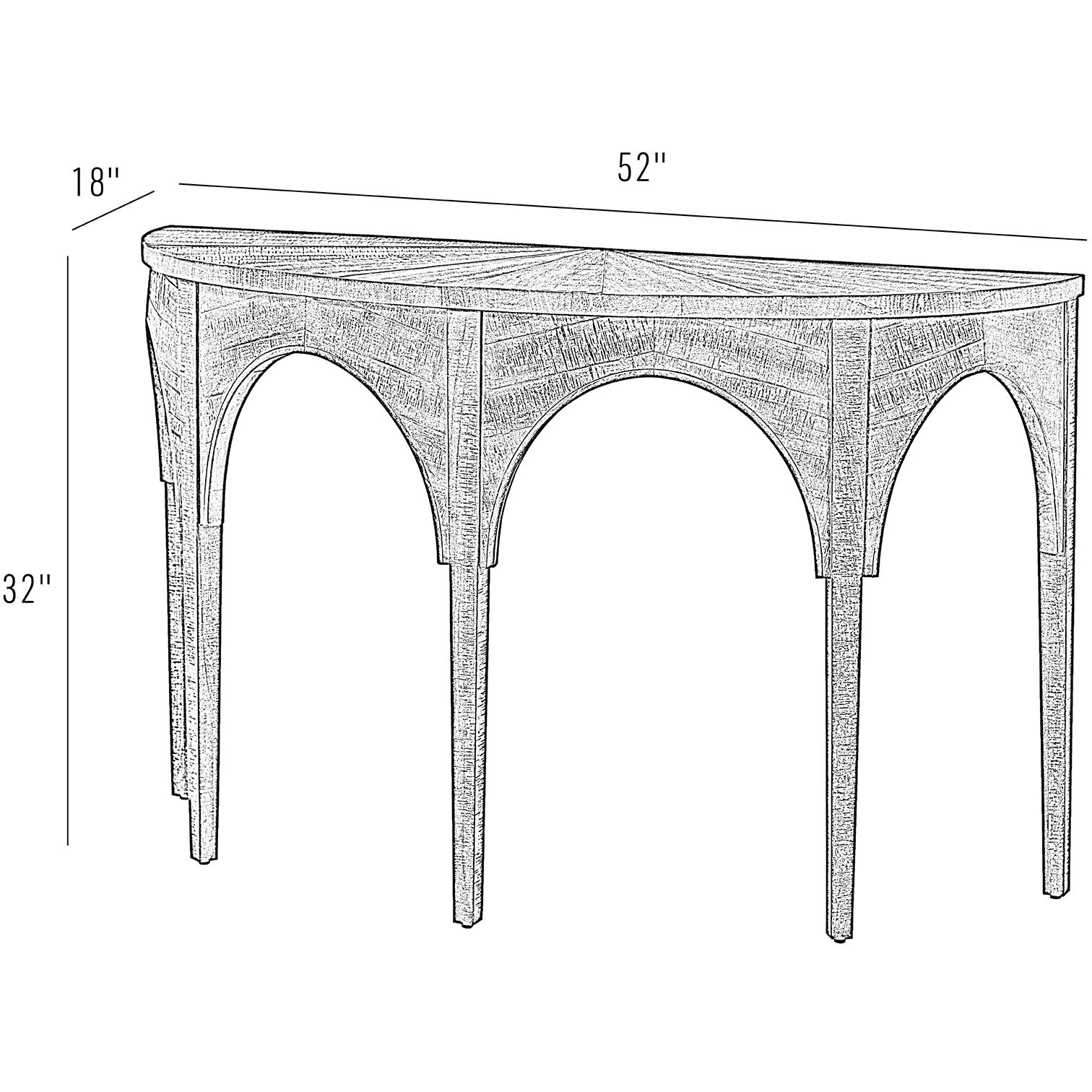 Nob Hill 52 inch Aged Barrel Console Table