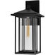 Crawford 1 Light 18.2 inch Black Outdoor Wall Light