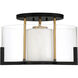 Eaton 1 Light 17 inch Black with Warm Brass Accents Semi-Flush Ceiling Light