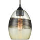 Whisp 1 Light 6 inch Champagne Gold with Smoke and Oil Rubbed Bronze Mini Pendant Ceiling Light