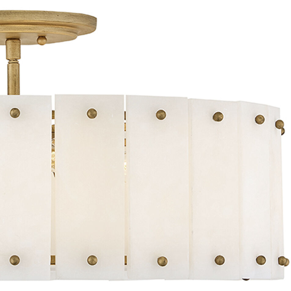 Simone 4 Light 20.75 inch Burnished Gold Semi-flush Mount Ceiling Light