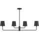 Contemporary 4 Light 42 inch Matte Black Linear Chandelier Ceiling Light