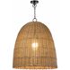 Beehive 1 Light 20.5 inch Natural Outdoor Pendant, Large