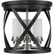 Malcalester 3 Light 13 inch Matte Black and Brushed Nickel Flush Mount Ceiling Light