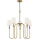 Traditional 5 Light 27.25 inch Natural Brass Chandelier Ceiling Light