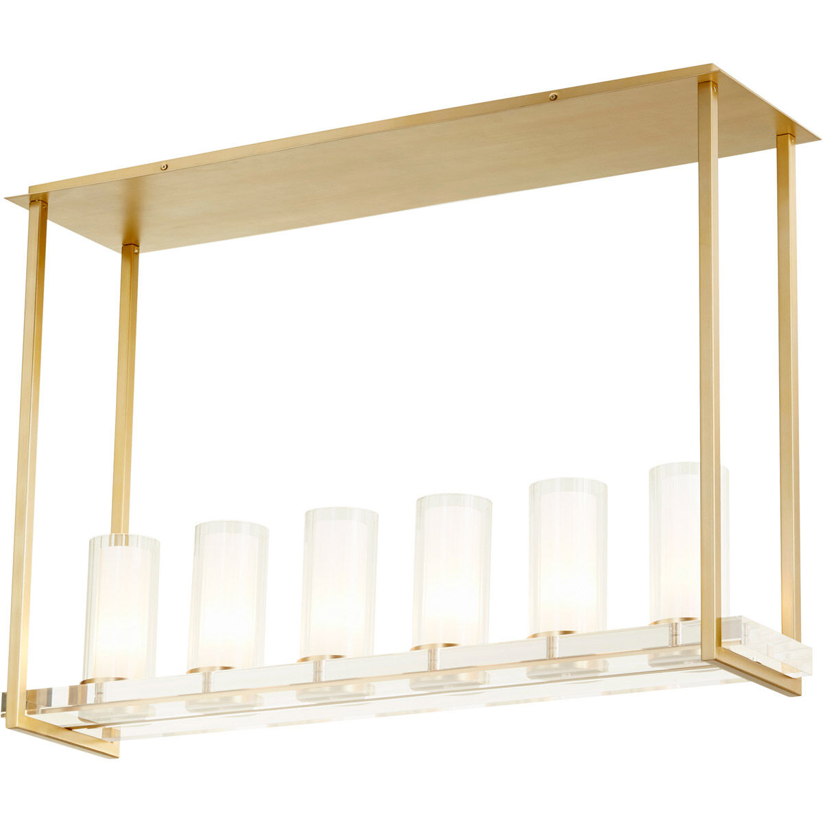 Orion 6 Light 43.25 inch Aged Brass Pendant Ceiling Light, Large