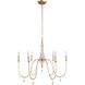 Clay 6 Light 31.5 inch Vintage Gold / Distressed Ivory Chandelier Ceiling Light