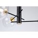 Aurelia 3 Light 31.5 inch Matte Black and Brass Semi-Flush Mount Ceiling Light