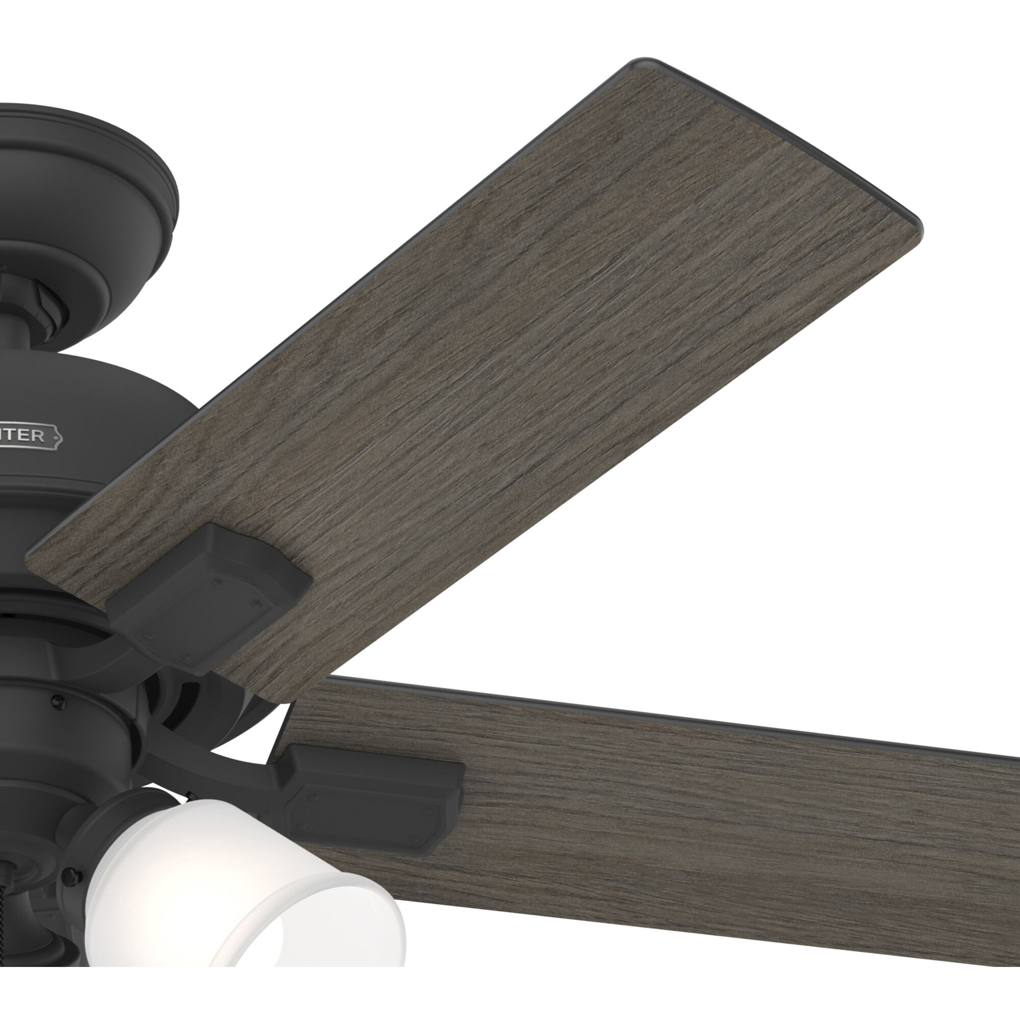 Crystal Peak 44 inch Matte Black with Dark Gray Oak/Greyed Walnut Blades Ceiling Fan
