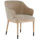 Hershel Taupe Suede and Blonde Beech Wood with Blackened Bronze Dining Chair