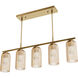 Beverly Glen 5 Light 36.5 inch Luxe Gold Linear Chandelier Ceiling Light, Medium