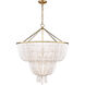 AERIN Jacqueline 12 Light 32.25 inch Hand-Rubbed Antique Brass Two-Tier Chandelier Ceiling Light in White Acrylic