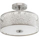 Mingle LED LED 14 inch Brushed Nickel Semi-Flush Mount Ceiling Light, Progress LED