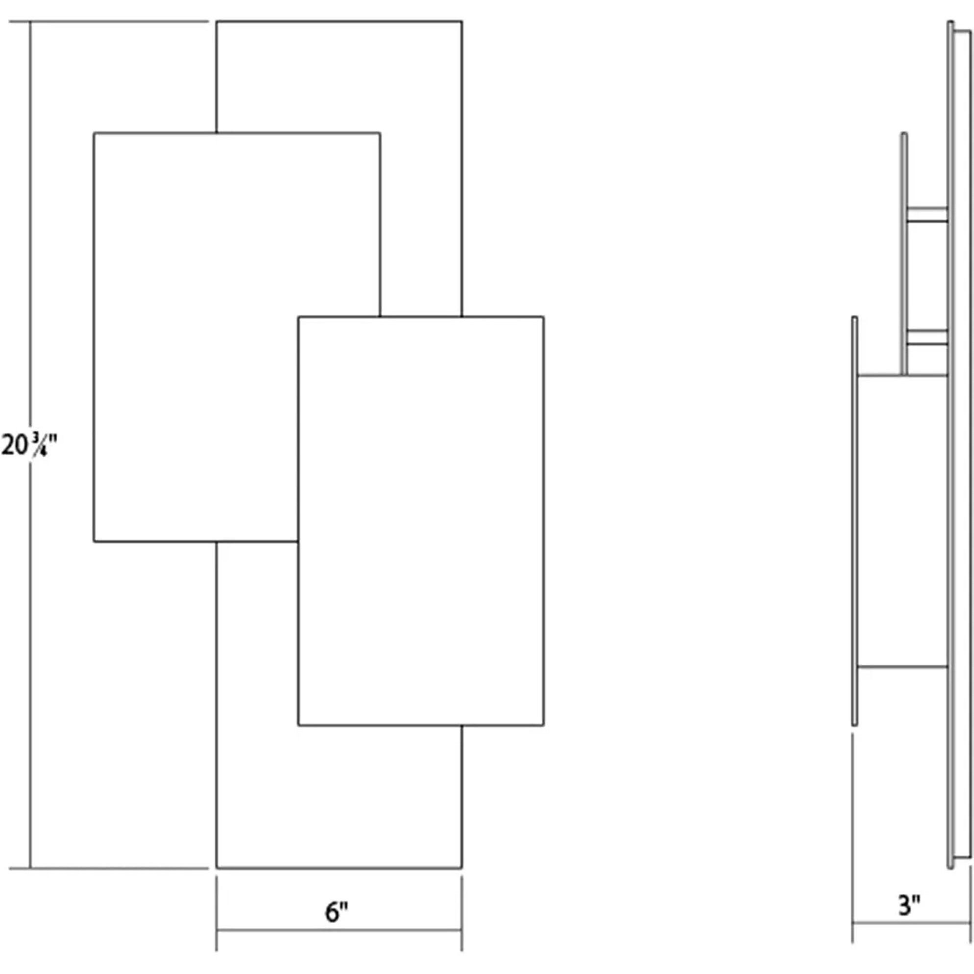 Offset Panels LED 20.75 inch Textured White Indoor-Outdoor Sconce
