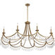 Kameron 10 Light 60 inch Warm Brass Chandelier Ceiling Light