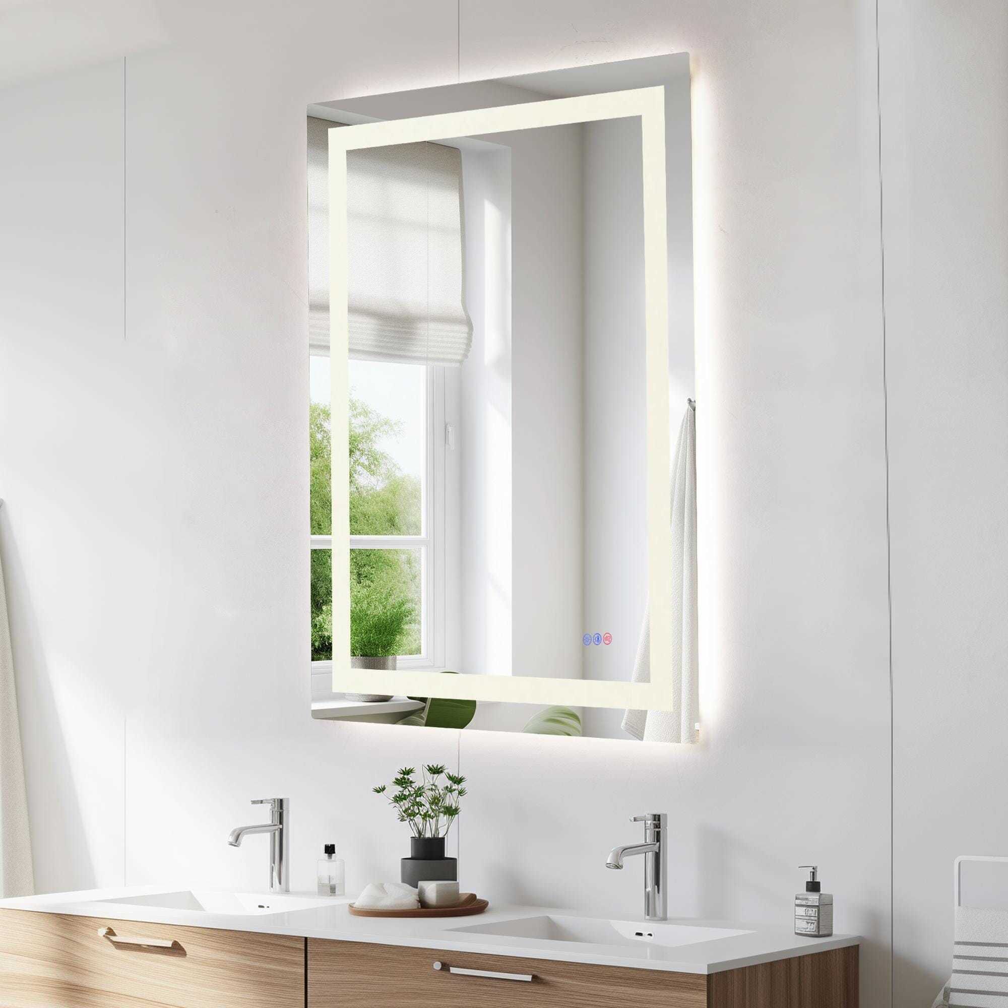 Riven 48 X 36 inch White LED Mirror
