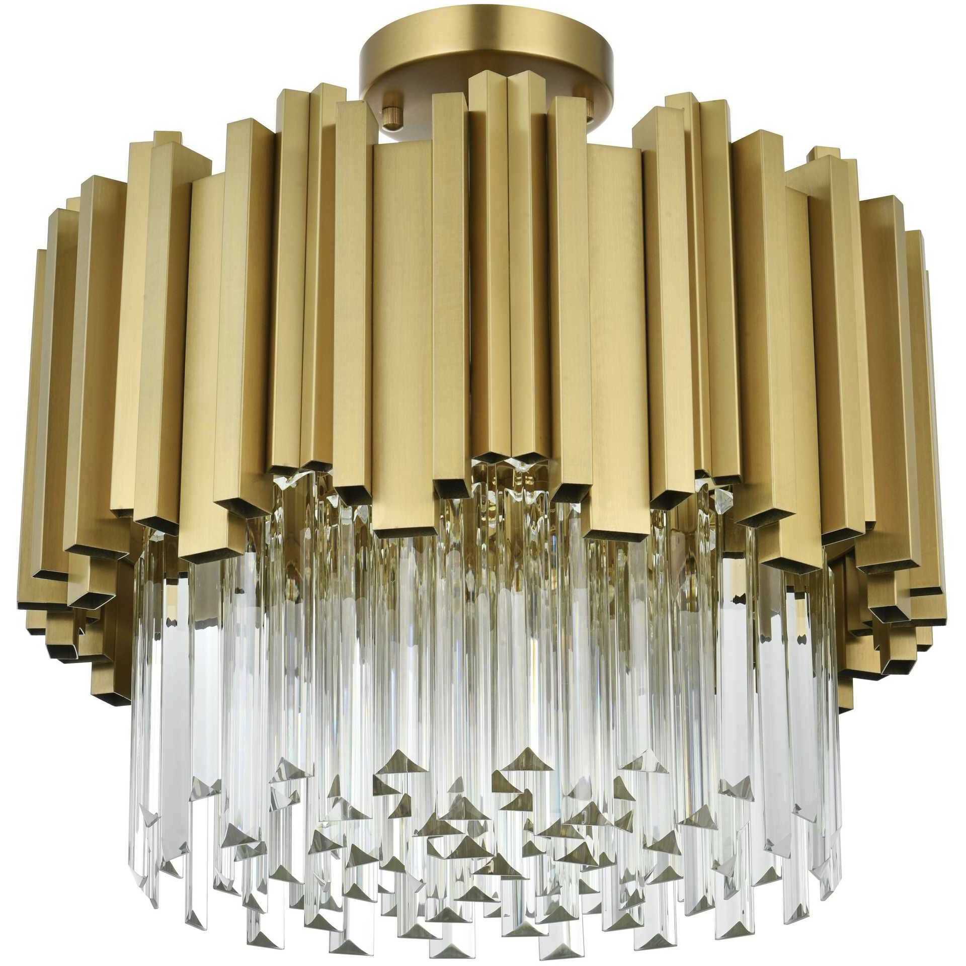 Willow 4 Light 16 inch Satin Gold Flush Mount Ceiling Light