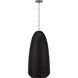 Chapman & Myers Kokomo LED 20 inch Polished Nickel Elongated Pendant Ceiling Light in Charcoal Wicker
