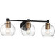 Keyport 3 Light 25 inch Sand Coal/Natural Brushed Br Bath Light Wall Light