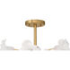 Bloome 3 Light 16.75 inch Legacy Brass Semi-Flush Mount Ceiling Light