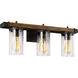 Sean Lavin Angelo 3 Light 24.25 inch Distressed Weathered Oak / Slate Grey Metal Vanity Light Wall Light