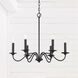 Vincent 6 Light 26 inch Black Iron Chandelier Ceiling Light
