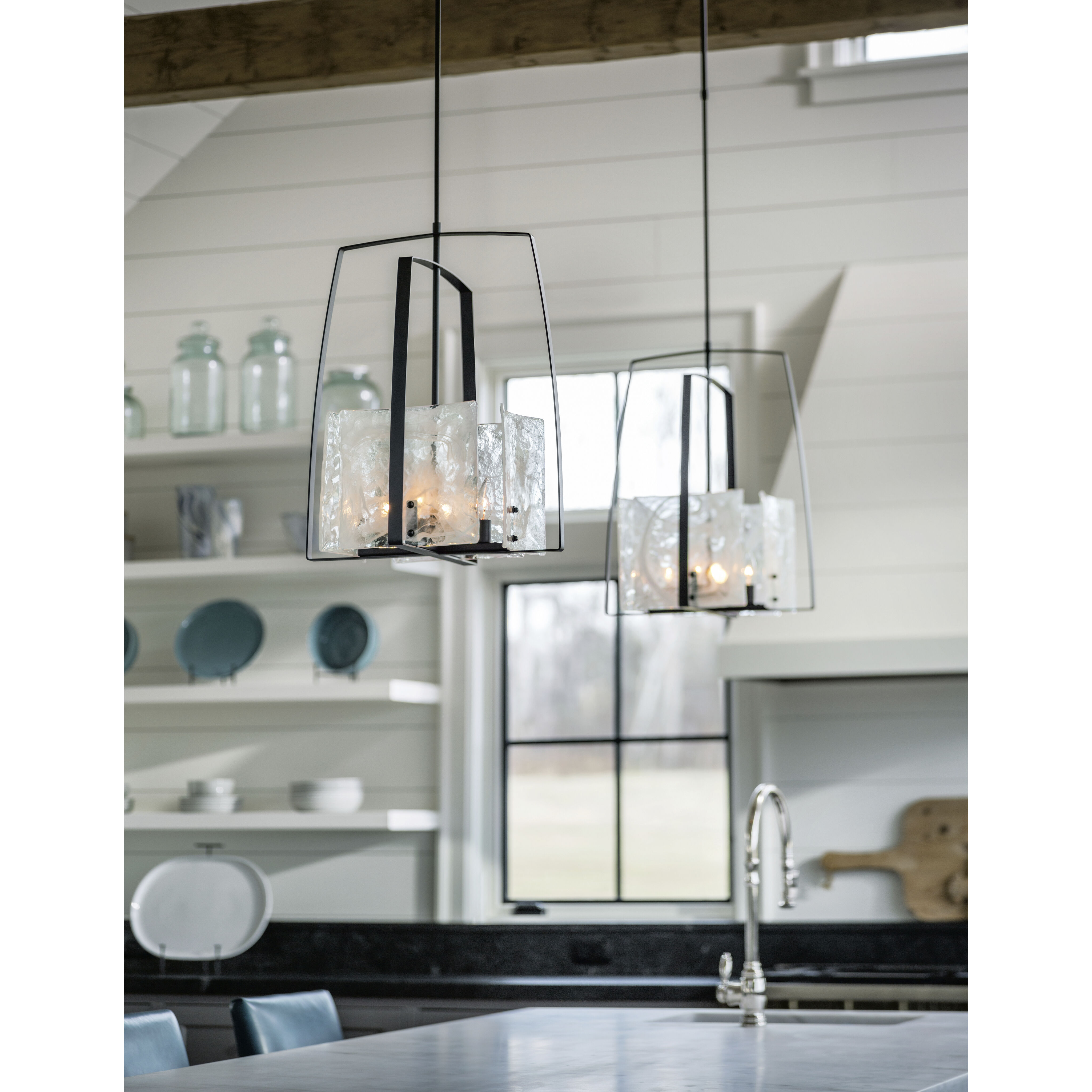 Arc 4 Light 18.7 inch Modern Brass Pendant Ceiling Light