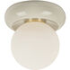 Tyra 1 Light 8.75 inch Aged Brass and Ceramic Ivory Crackle Flush Mount Ceiling Light