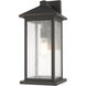 Portland 1 Light 18 inch Oil Rubbed Bronze Outdoor Wall Light in Clear Seedy Glass