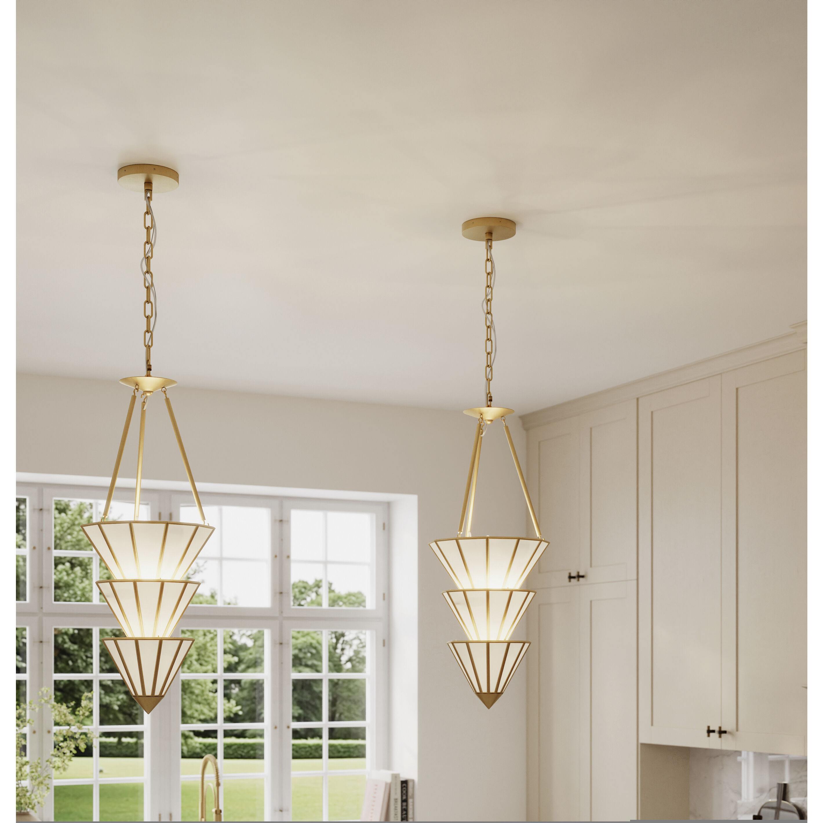 Jaxen 5 Light 14.25 inch Legacy Brass Pendant Ceiling Light