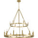 Dutton 18 Light 42.75 inch Signature Brass Chandelier Ceiling Light