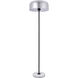 Exemplar 63 inch 40 watt Brushed Nickel and Black with White Marble Floor lamp Portable Light in Burnished Nickel