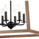 Barrow 6 Light 22 inch Brown with Matte Black Chandelier Ceiling Light