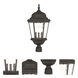 Hamilton 3 Light 27.5 inch Textured Black Large Outdoor Post Top Lantern